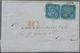 Neuschottland: 1851 3d. Blue Pair, Used On Entire Letter From Amherst To New York In 1853, Cancelled - Lettres & Documents