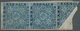 Neuschottland: 1857, Crown And Heraldic Flowers Imperf. 3d. Pale Blue Horiz. Strip Of Three With The - Lettres & Documents
