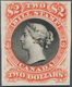 Canada - Besonderheiten: REVENUES: QV $2 Red/black "Bill Stamp", Imperforate Proof On Cardboard. Van - Autres & Non Classés