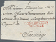 Chile: 1802, "CONCEPCION / DE CHILE" Vermilion Two-line On Front Cover Used Inland To Santiago. - Chile