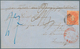 Chile: 1861, 5c. Red, Single On Envelope Front Only Tied By Black Target, Red "SANTIAGO 2/MAYO 61 CH - Chile