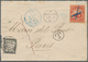 Costa Rica: 1882 Cover (trimmed 3.5 Cm At Left) To Paris Bearing 1863 2r. Red With Blue "cross" Canc - Costa Rica