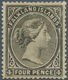 Falklandinseln: 1879, QV 4d. Grey-black Perf. 14 Without Watermark, Unused With Part Original Gum An - Falkland