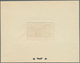 Fezzan: 1946, 50fr. Map/Camel Horseman, Four Epreuve In Bue, Orange-red, Dark Green And Purple. Maur - Lettres & Documents