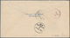 Kolumbien: 1889, Registered Letter From BARRANQUILLA To East India With Blue French Ship Mark "LIGNE - Colombie