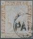 Mauritius: 1848-59 1d. Red, Latest Impresson On Bluish Paper, Used In Port Louis G.P.O. And Cancelle - Maurice (...-1967)