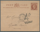 Mauritius: 1900. Great Britain Halfpenny Brown Postal Stationery Card (horizontal Wrinkles) Written - Maurice (...-1967)