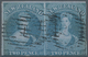 Neuseeland: 1855-58 'Chalon Head' 2d. Blue On Blue Paper W/o Watermark, Horizontal Pair Used And Can - Sonstige & Ohne Zuordnung