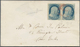 Vereinigte Staaten Von Amerika: 1861, 1 Cent Franklin, Horizontal Pair Wwith Red Cds On Small Envelo - Lettres & Documents