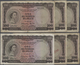 Ceylon: Lot Of 6 Pcs 100 Rupees 1952 P. 53, Rare Date And A More And More Rarely Seen Note On The Ma - Sri Lanka