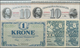 Denmark  / Dänemark: Set With 5 Banknotes 1 Krone 1918 P.12d (aUNC), 5 Kroner 1942 P.30h (F), 5 Kron - Dinamarca