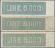 Italy / Italien: Set Of 3 Notes 5000 Lire ND(1945-50) P. 78, 86, All Notes In Similar Condition, Fol - Sonstige & Ohne Zuordnung