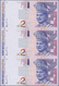 Malaysia: Uncut Sheet Of 3 Pcs 2 Ringgit ND P. 40 In Original Folder From The Central Bank Of Malays - Malasia
