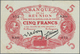 Réunion: Banque De La Réunion 5 Francs L.1901 P. 14, Several Folds In Paper, A Few Minor Border Tear - Réunion