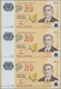 Singapore / Singapur: Set Of 3 Uncut Notes 20 Dollars 2007 P. 53 In Condition: UNC. - Singapore