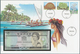 Alle Welt: Small Album With 19 First Day Covers Some With Banknotes From Libya, Anguilla, Bhutan, Fi - Otros & Sin Clasificación