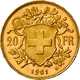 Schweiz - Anlagegold: 20 Franken 1901 B (Vreneli), KM# 35.1, 6.45 G, 900/1000 Gold, Auflage Nur 500. - Andere & Zonder Classificatie