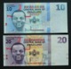 Swaziland 10 E 20 Emalangeni 2014 UNC 2x Pcs Set AA Series - Swaziland