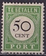 Curacao 1892-98 Portzegel Groen Met Zwart Cijfer 50 Cent NVPH 20 Ongestempeld - Curaçao, Nederlandse Antillen, Aruba