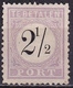 SURINAME 1886-1888  Portzegel 2 ½ Cent Zwart /  Lila Type II NVPH P 2 II (*) - Suriname ... - 1975