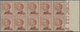 Ägäische Inseln: 1922, Italy Victor Emanuel III, 85c. Red-brown With Black Opt. ‚Rodi‘ Block Of Ten - Egée