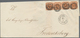 Dänemark: 1854, 4 Sk Orange Brown, Horizontal Strip Of 4, Each Stamp Tied By Numeral Cancellation "2 - Ongebruikt