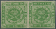 Dänemark: 1858 8 Skilling Green, Wavy Background, Imperforated, HORIZONTAL PAIR, MINT Never Hinged E - Unused Stamps