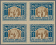 Estland: 1921, Issue For The War Diabled In Mnh Blocks Of Four With Clear Offset On Back. - Estonia