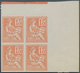 Frankreich: 1900, Mouchon 15c. Orange, IMPERFORATE Marginal Block Of Four From The Upper Right Corne - Altri & Non Classificati