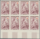 Frankreich: 1955, Red Cross Set Of Two ‚Sculptures‘ In IMPERFORATE Blocks Of Eight From Lower Margin - Andere & Zonder Classificatie