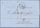 Französische Post In Der Levante: 1861, Letter From BEYROUTH With TAMISE Cds By Ship Via Alexandria - Andere & Zonder Classificatie