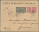 Französische Post In Zanzibar: 1904, France: 10 C Rose An 15 C Grey-green Semeuse, Each As Horizonta - Other & Unclassified