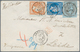 Griechenland: 1873, Cover Bearing 10 L. Orange On Greenish (corner Margin), 20 L. Blue And 40 L. Gre - Unused Stamps