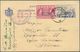 Griechenland - Griechische Besetzung Nord Epirus: 1941, 2 Dr Blue Postal Stationery Card, Uprated Mi - Epirus & Albania