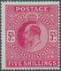 Großbritannien: 1902/1912, 5s. Carmine, Fresh Colour, Well Perforated, Slight Corner Creasing, Mint - Altri & Non Classificati
