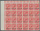 Großbritannien: 1912, 1d. Scarlet, Imperforate Marginal Block Of 24 From The Upper Left Corner Of Th - Andere & Zonder Classificatie