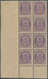 Island: 1876, 20 Aur Violet (2nd Printing 1881), Block Of 8 From Lower Left Corner Margin, All Stamp - Altri & Non Classificati