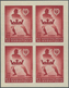 Kroatien: 1942, 3 K + 6 K Brown-carmine "Ustashe Youth", Imperforated Block Of 4, Mint Full Original - Croazia