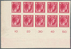 Luxemburg: 1944: Granduchess Charlotte, 30 C Carmine, Imperforated Proof On Carton, Block Of Ten Fro - Covers & Documents