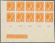 Luxemburg: 1944: Granduchess Charlotte, 60 C Orange, Imperforated Proof On Carton, Block Of Ten From - Brieven En Documenten