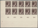 Luxemburg: 1944: Granduchess Charlotte, 75 C Brown, Imperforated Proof On Carton, Block Of Ten From - Brieven En Documenten