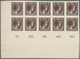 Luxemburg: 1944: Granduchess Charlotte, 75 C Brown, Imperforated Proof On Carton, Block Of Ten From - Covers & Documents