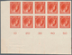 Luxemburg: 1944: Granduchess Charlotte, 1 1/2 F Vermillion, Imperforated Proof On Carton, Block Of T - Brieven En Documenten