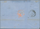 Österreich: 1858/59: 15 Kr. Blau, Type II, Im Paar Geklebt Mit 15 Kr. Dunkelblau, Type I, Auf Unbeha - Altri & Non Classificati