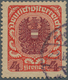 Österreich: 1920/1921, 4 Kreuzer (lebhaft)rot/schwärzlichkarminlila Wappenzeichnung Auf Dickem Papie - Andere & Zonder Classificatie
