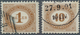 Österreich - Portomarken: 1900, 1 Heller Und 10 Heller Gestempelte Einzelwerte, Nr. 28 In Der Type E - Postage Due