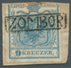 Österreich - Stempel: 1850, "ZOMBOR" Ra1 Klar Auf 9 Kreuzer Briefstück (oben Gekürzt), Selten! (Mü 3 - Frankeermachines (EMA)