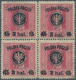 Polen: 1918/1919: Second Lublin Issue, 3 Hal. On 15 H. Rose, Block Of Four With Additional Inverted - Andere & Zonder Classificatie