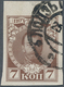 Russland: 1913, Nikolaus II. 7 K. Brown Imperforated, Used, Fine, Rare - Usati