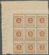 Schweden: 1877, Circle Type 3öre Brown Perf. 13 Block Of Nine From Upper Left Corner, Mint Never Hin - Nuovi